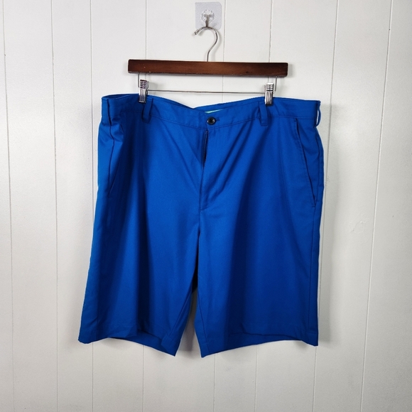 Izod Mens Flat Front Stretch Active Shorts 10" Blue Golf Golfing Size 42 Travel - Picture 1 of 8